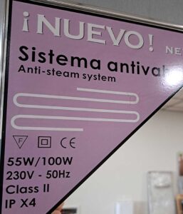 Espejo antivaho para baños